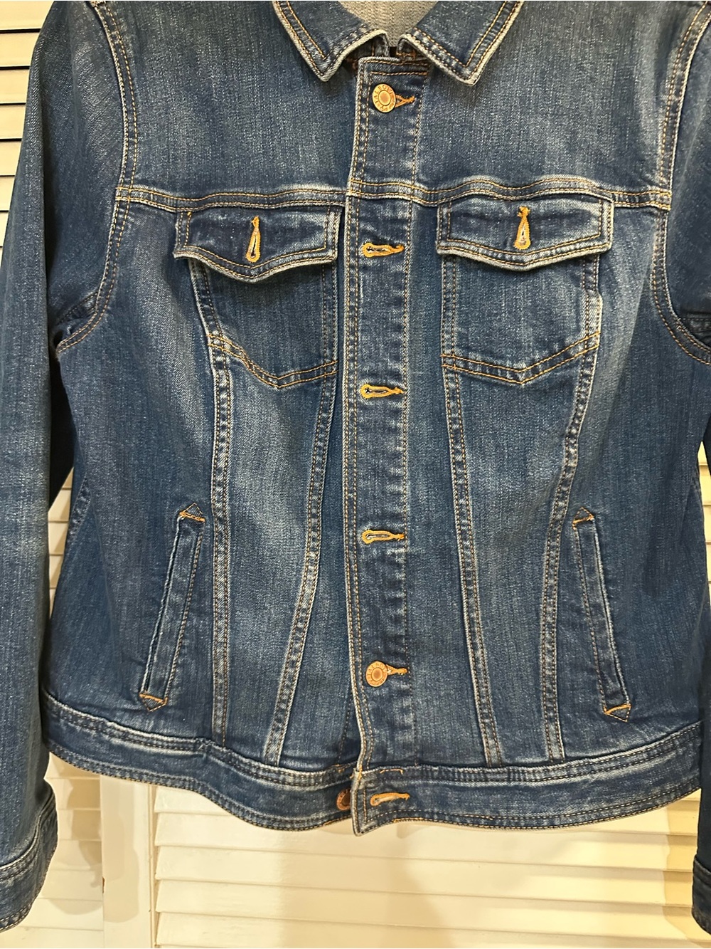 Talbots Blue Denim Jacket with Contrast Stitching